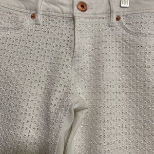 DL1961 Midrise Skinny Ankle with Eyelet Lace Front Angel ABBY White Jeans Sz.26